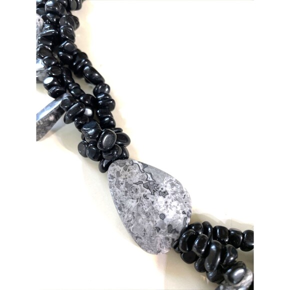 Multi Strand Onyx Necklace Gemstone Jewelry - Picture 6 of 13